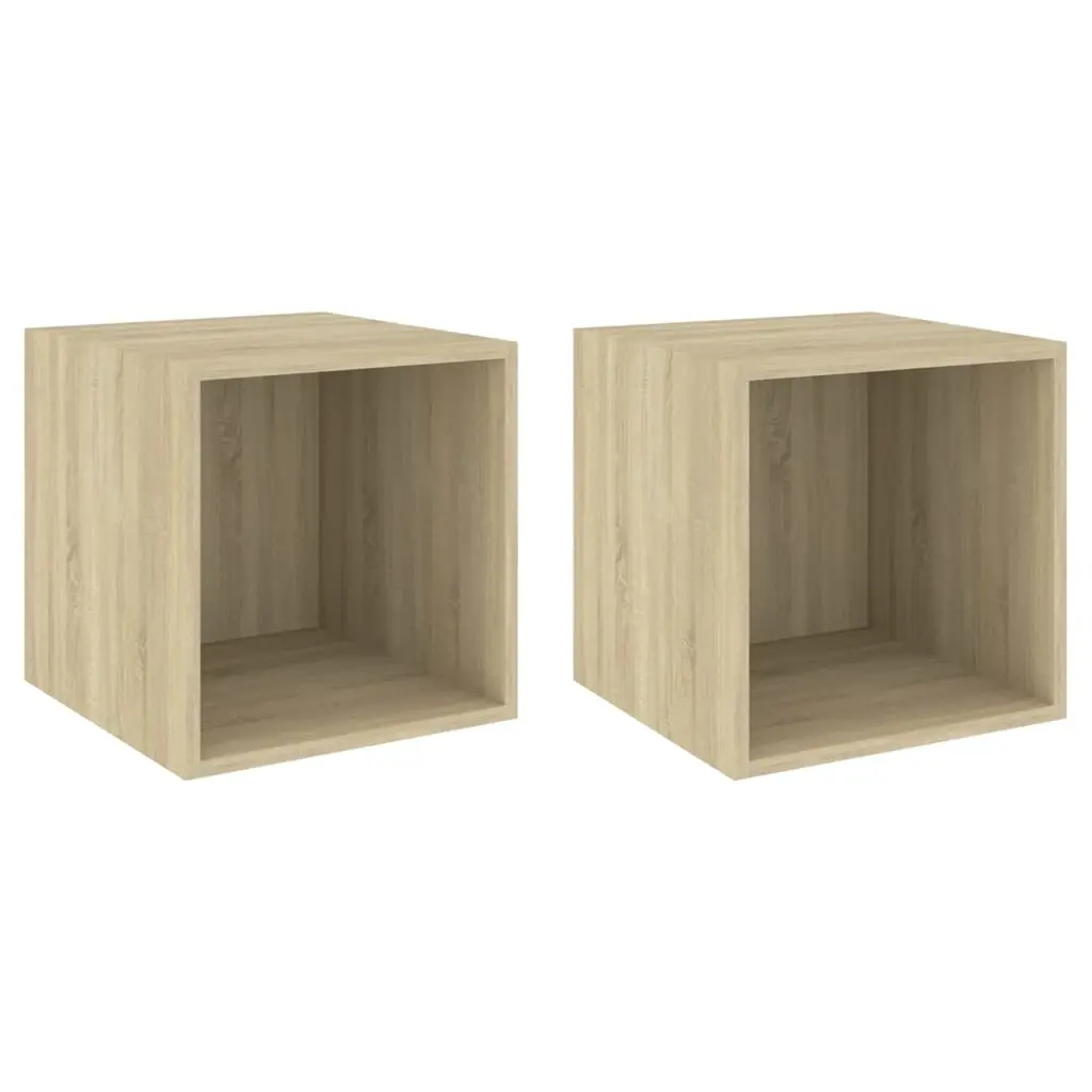 Wall Cabinets 2 pcs Sonoma Oak 37x37x37 cm Engineered Wood 805454 - Furniture