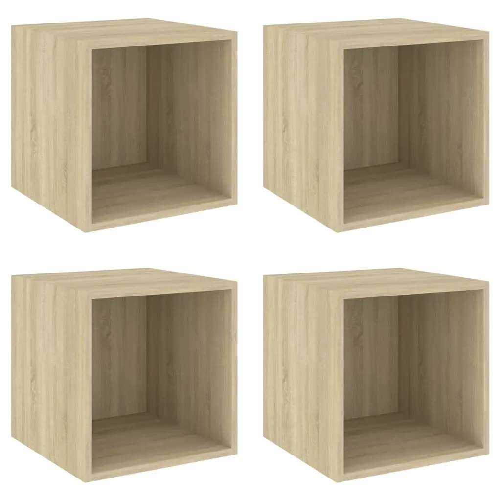 Wall Cabinets 4 pcs Sonoma Oak 37x37x37 cm Engineered Wood 805455 - Furniture