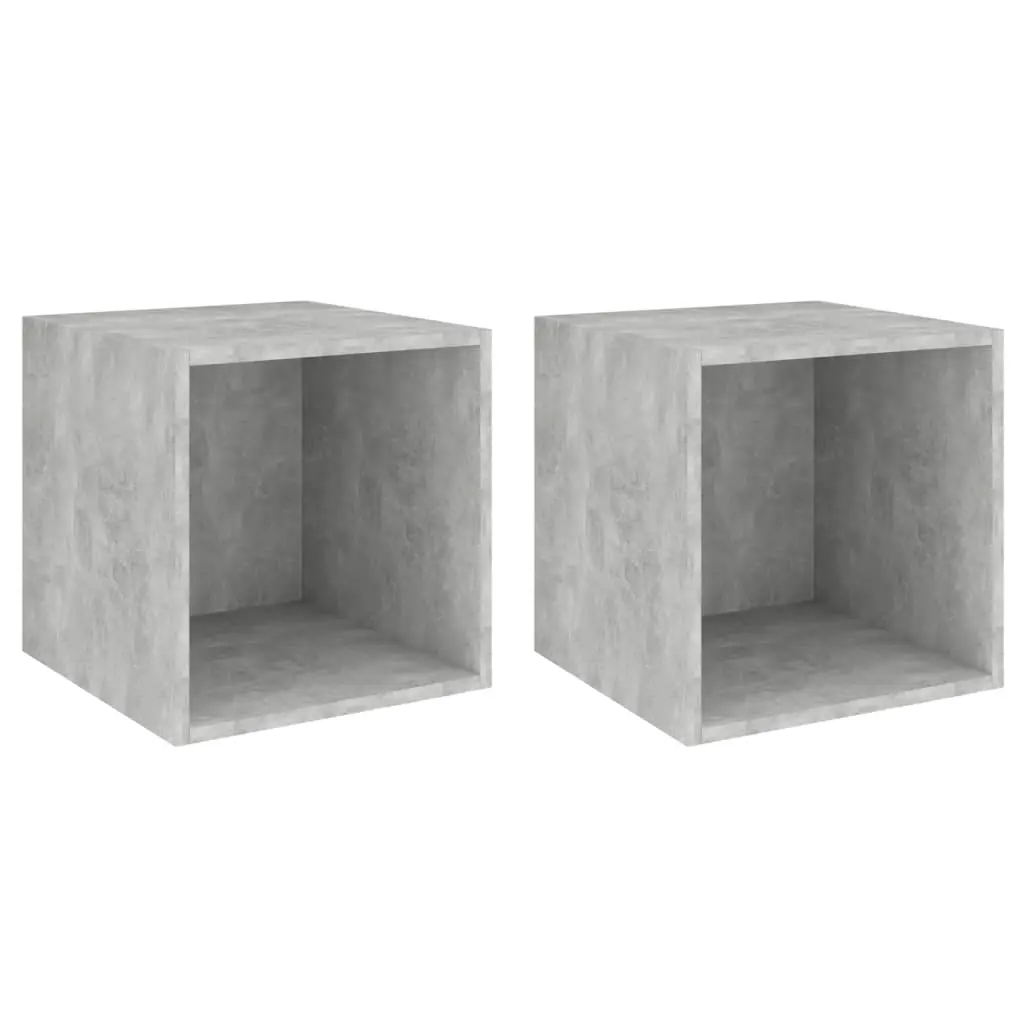 Wall Cabinets 2 pcs Concrete Grey 37x37x37 cm Engineered Wood 805457 - Furniture