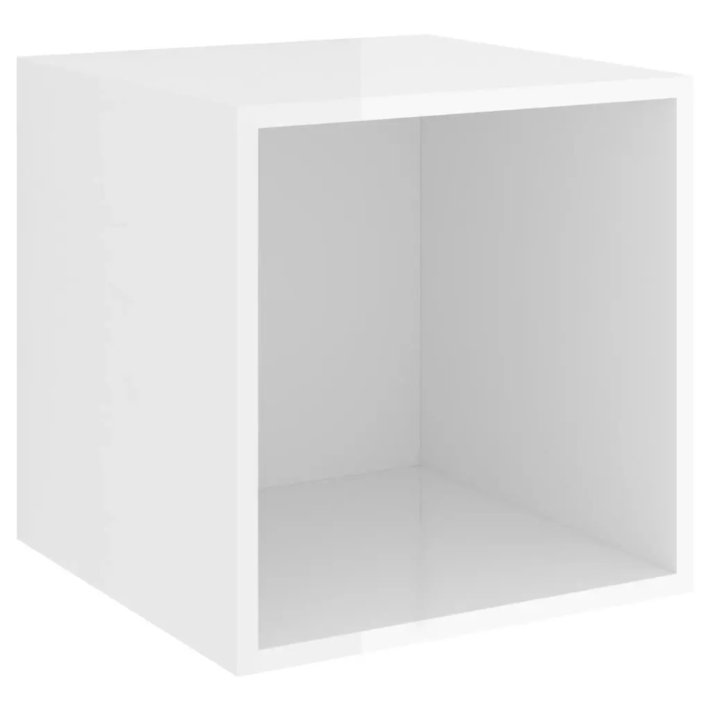 Wall Cabinet High Gloss White 37x37x37 cm Engineered Wood 805462 - Furniture