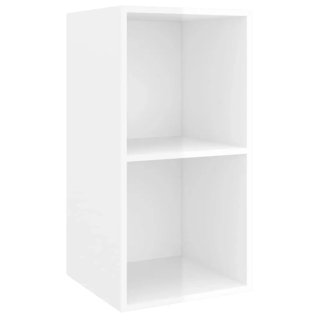 Wall-mounted TV Cabinet High Gloss White 37x37x72 cm Engineered Wood 805477