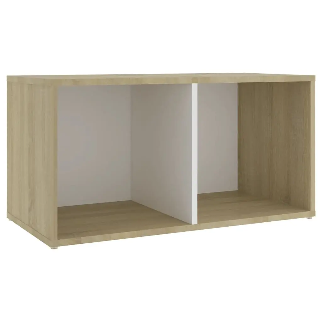 TV Cabinet White and Sonoma Oak 72x35x36.5 cm Engineered Wood 805530 - Furniture