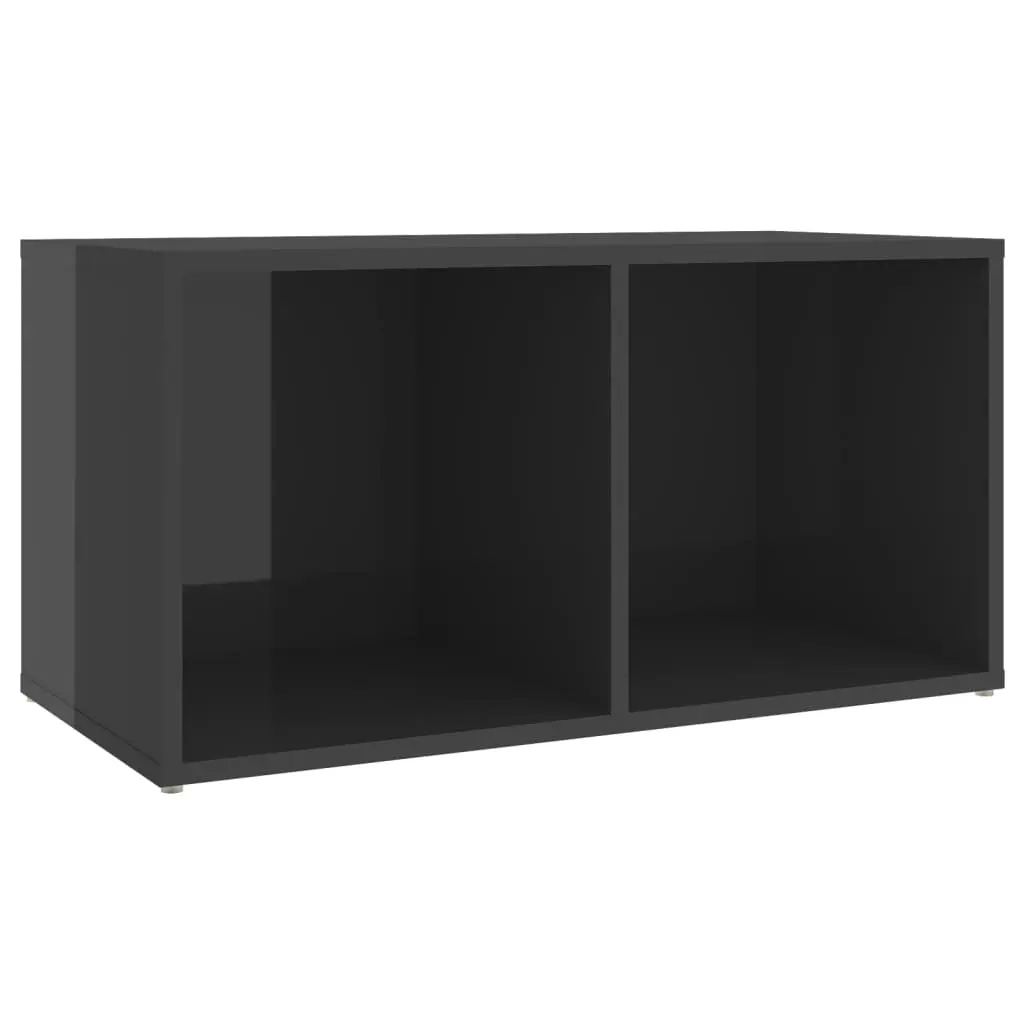 TV Cabinet High Gloss Grey 72x35x36.5 cm Engineered Wood 805533 - Furniture