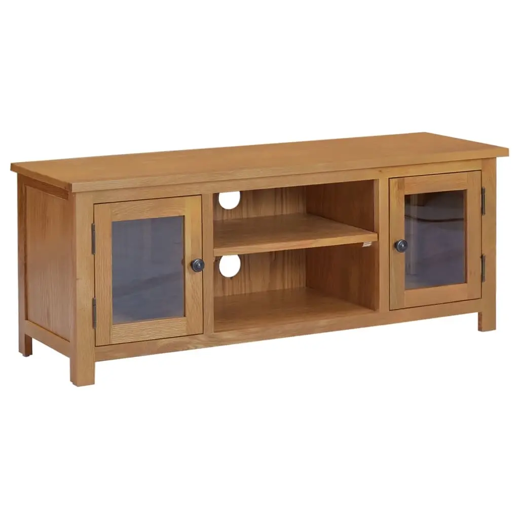 TV Cabinet 110x35x44 cm Solid Oak Wood 327435 - Furniture