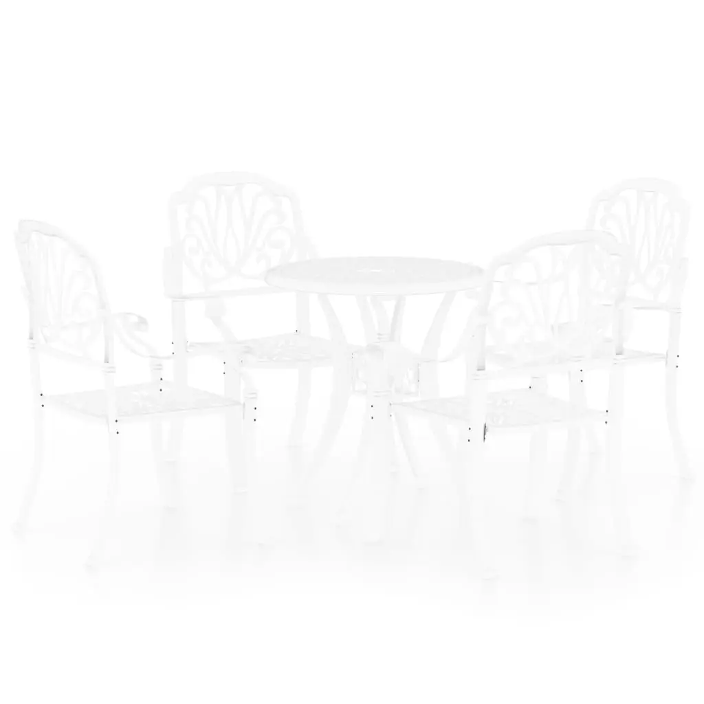 5 Piece Bistro Set Cast Aluminium White 3070600 - Furniture