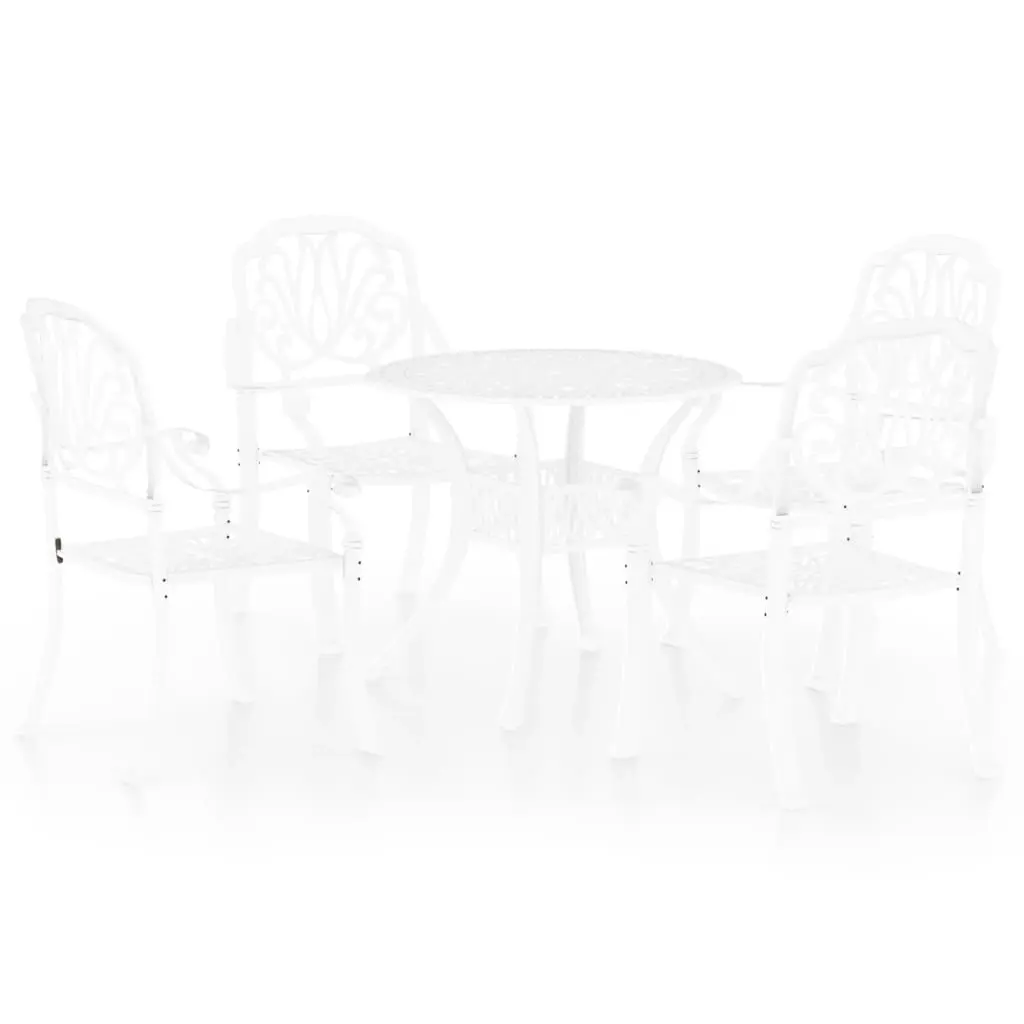 5 Piece Bistro Set Cast Aluminium White 3070603 - Furniture