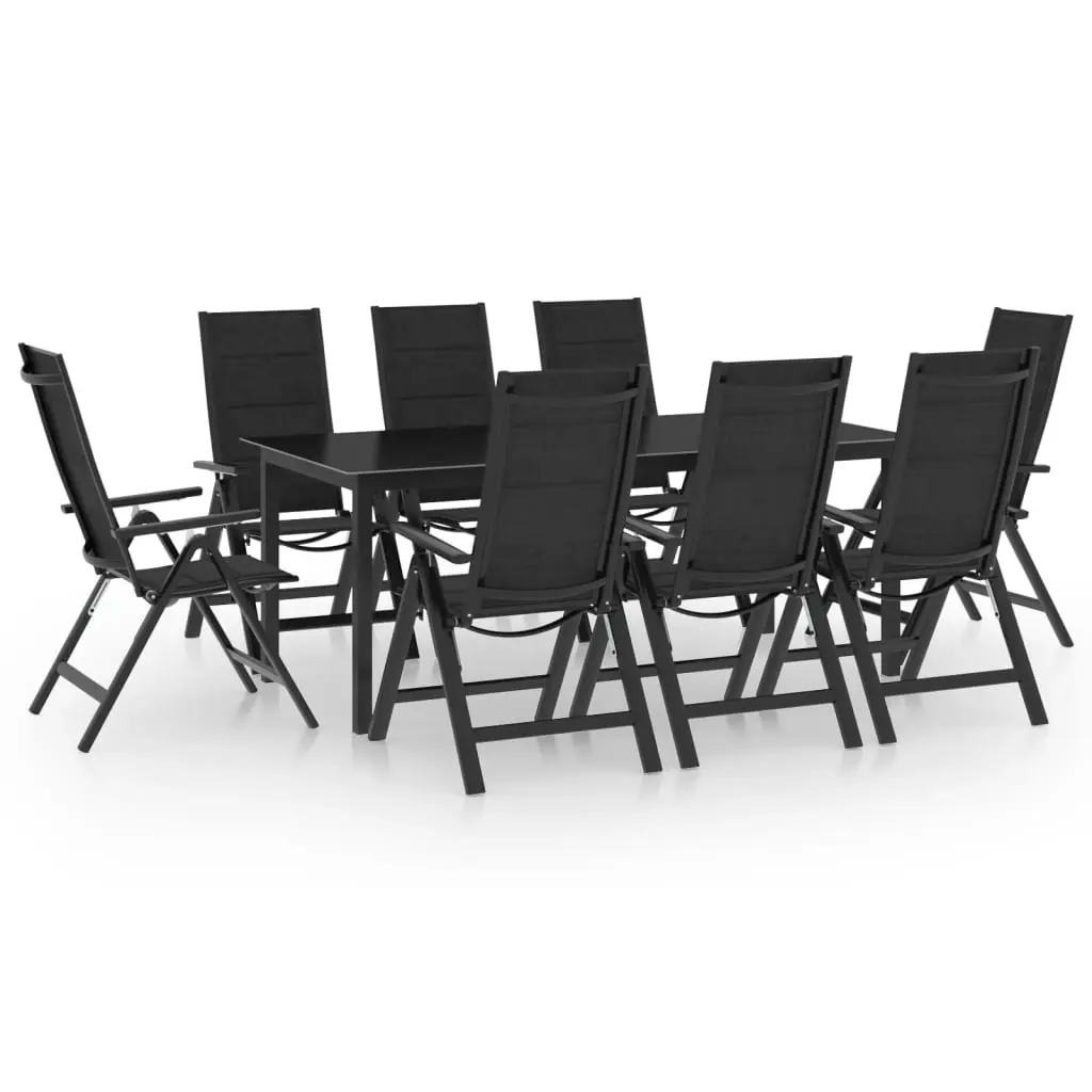 9 Piece Garden Dining Set Aluminium Anthracite 3070642 - Furniture