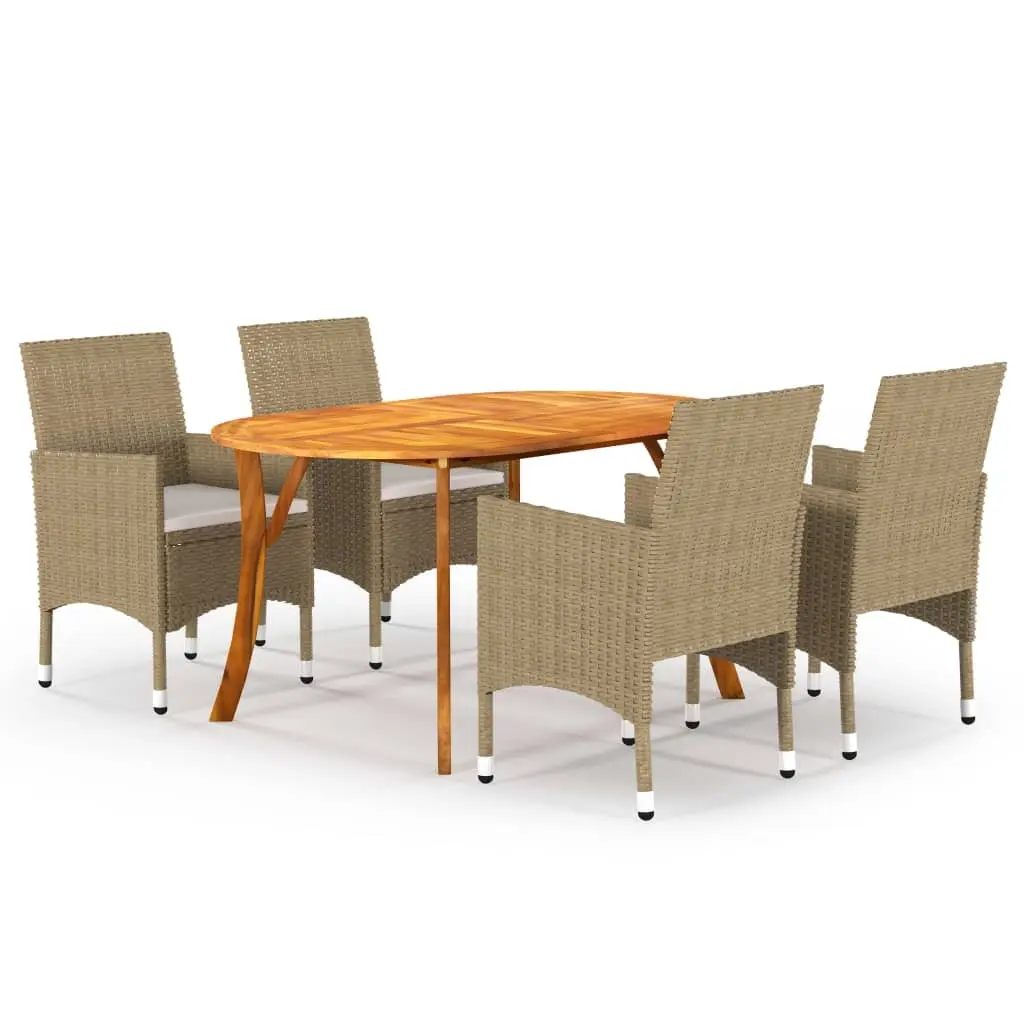 5 Piece Garden Dining Set Beige 3071985 - Furniture