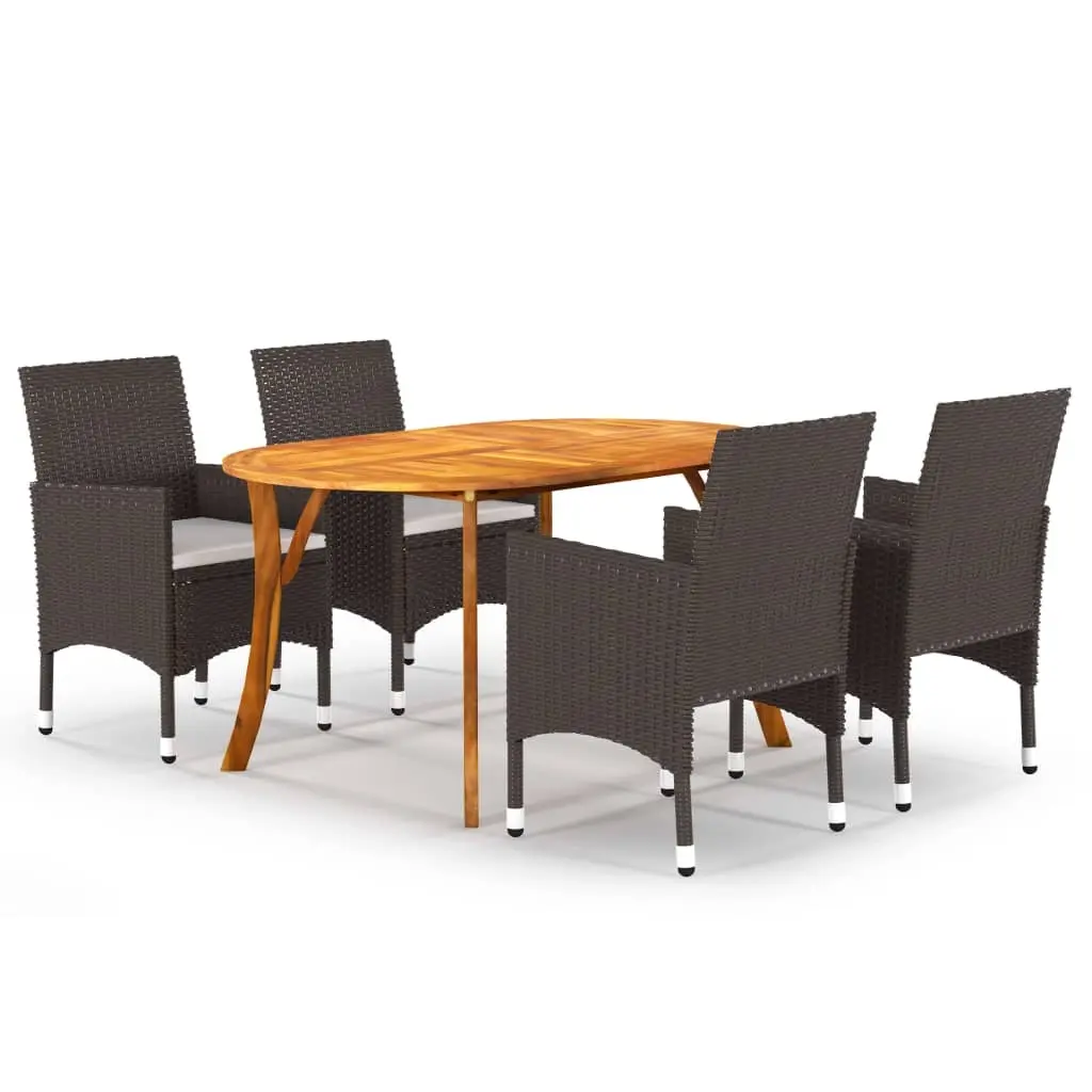 5 Piece Garden Dining Set Brown 3071986 - Furniture