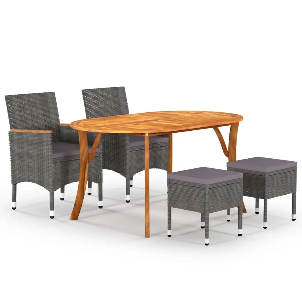 5 Piece Garden Dining Set Grey 3071994 - Furniture