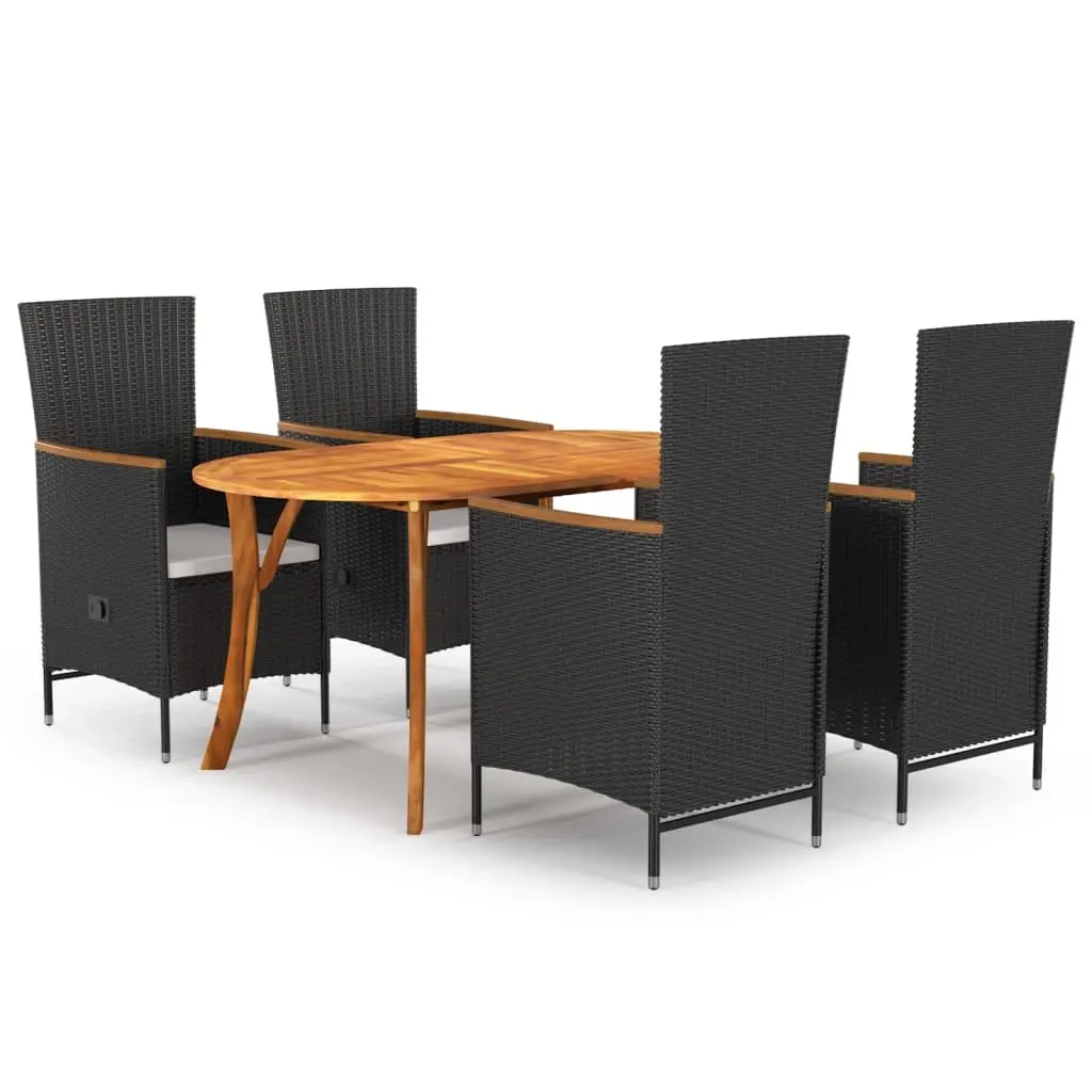 5 Piece Garden Dining Set Black 3072017 - Furniture