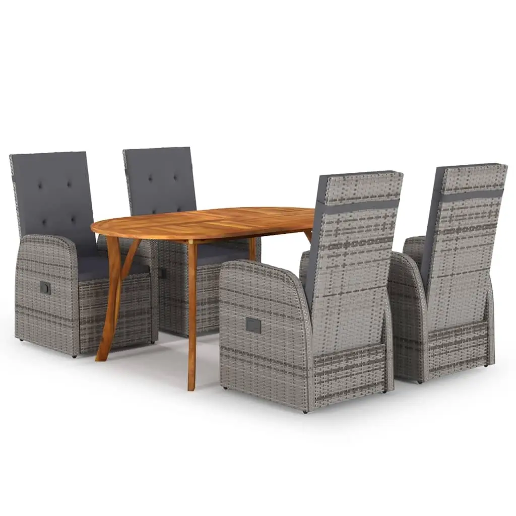 5 Piece Garden Dining Set Grey 3072023 - Furniture
