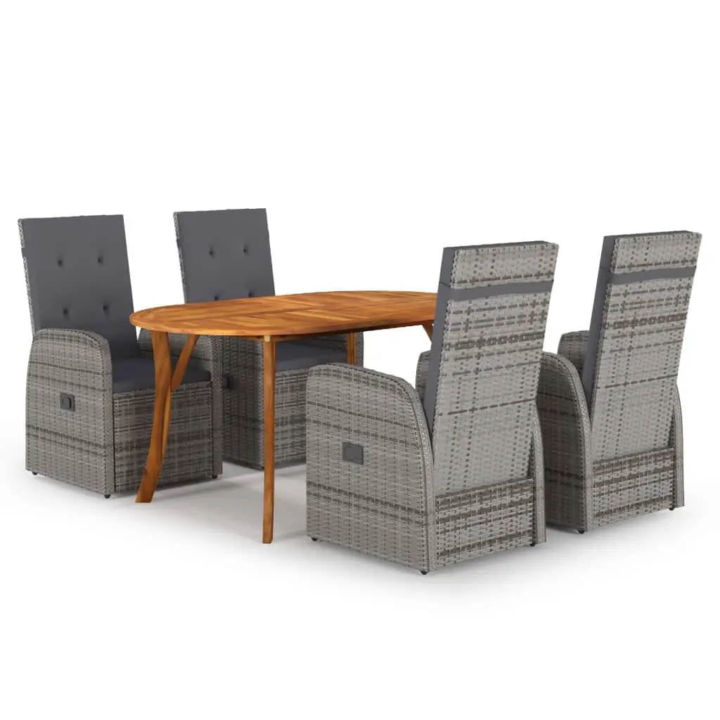 5 Piece Garden Dining Set Grey 3072025 - Furniture