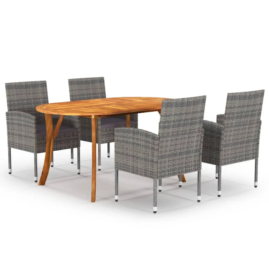 5 Piece Garden Dining Set Anthracite 3072042 - Furniture