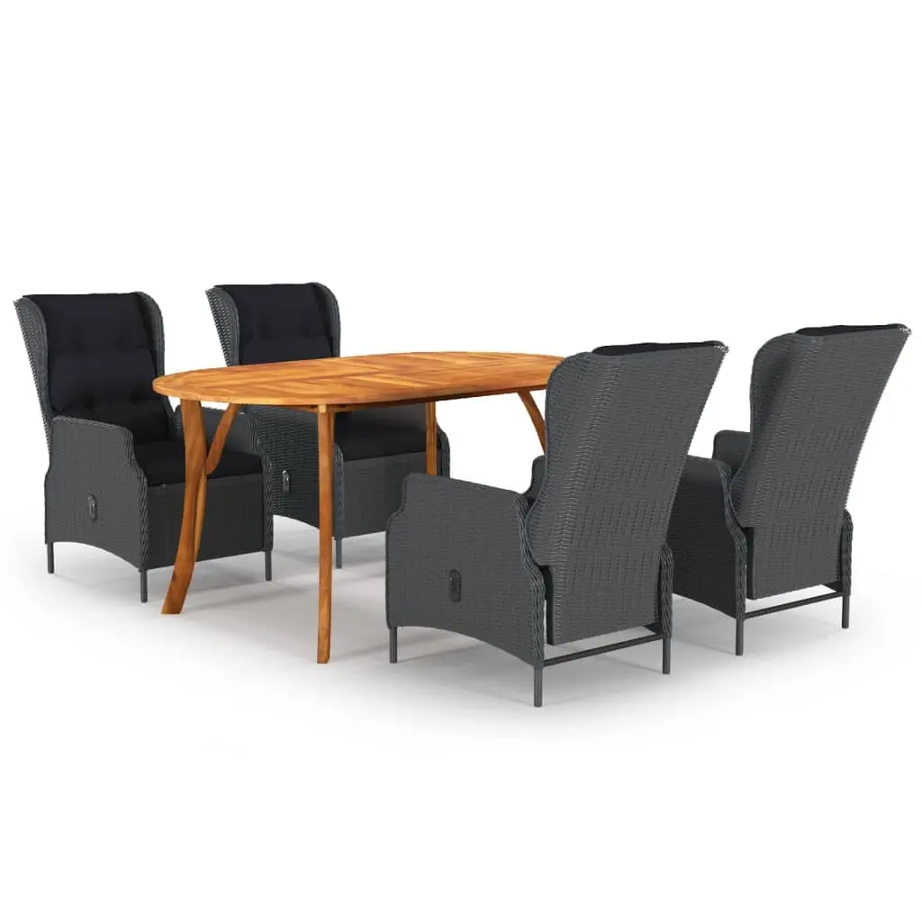 5 Piece Garden Dining Set Dark Grey 3072044 - Furniture
