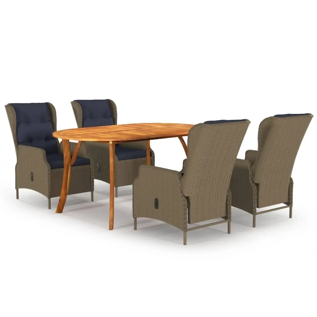 5 Piece Garden Dining Set Brown 3072046 - Furniture