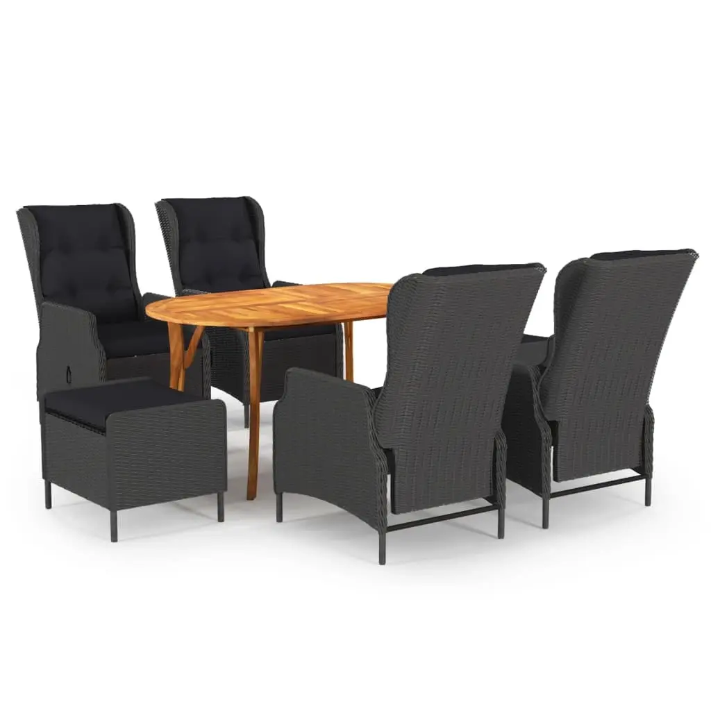 7 Piece Garden Dining Set Dark Grey 3072047 - Furniture