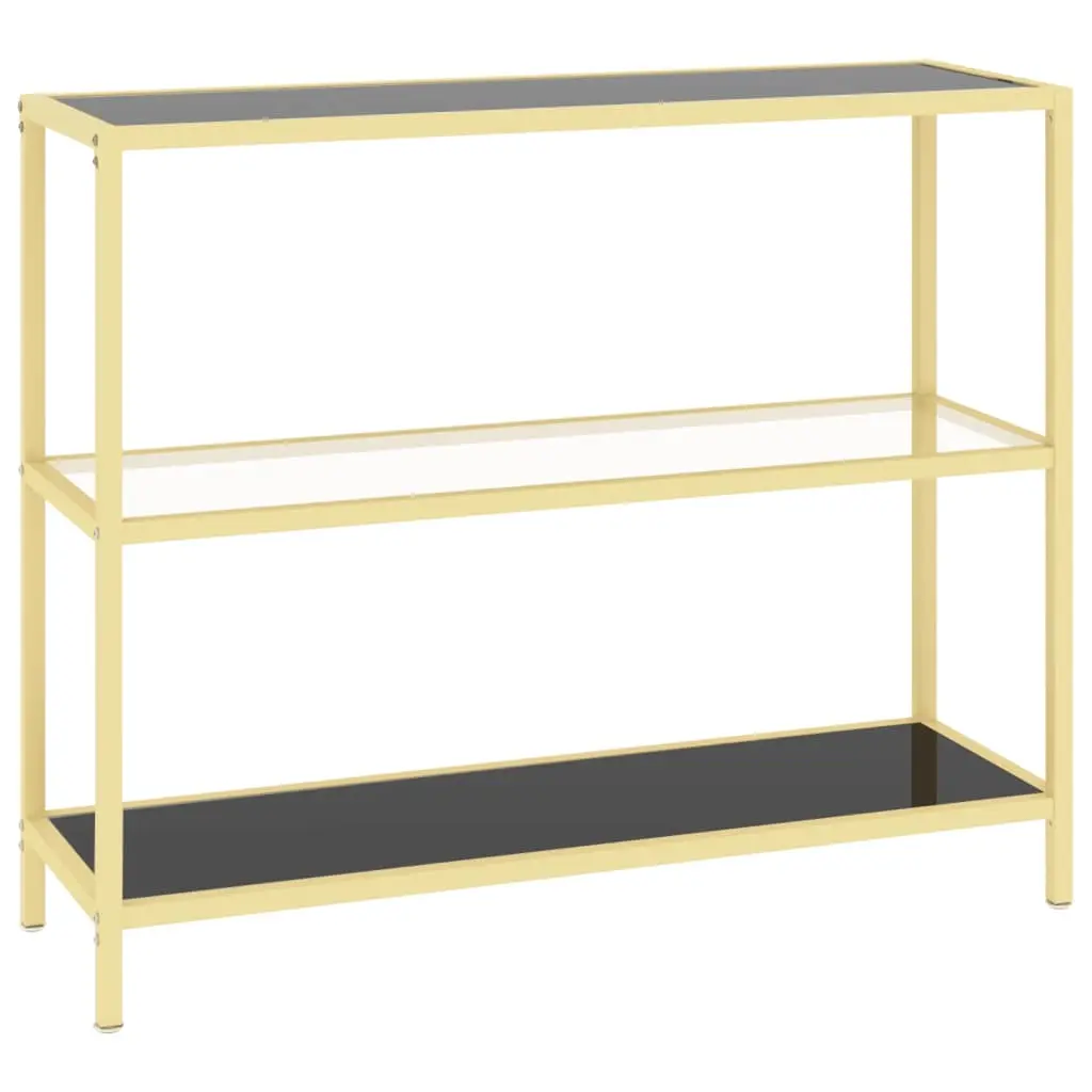 Shelf Black and Transparent 100x36x90 cm Tempered Glass 331634 - Furniture