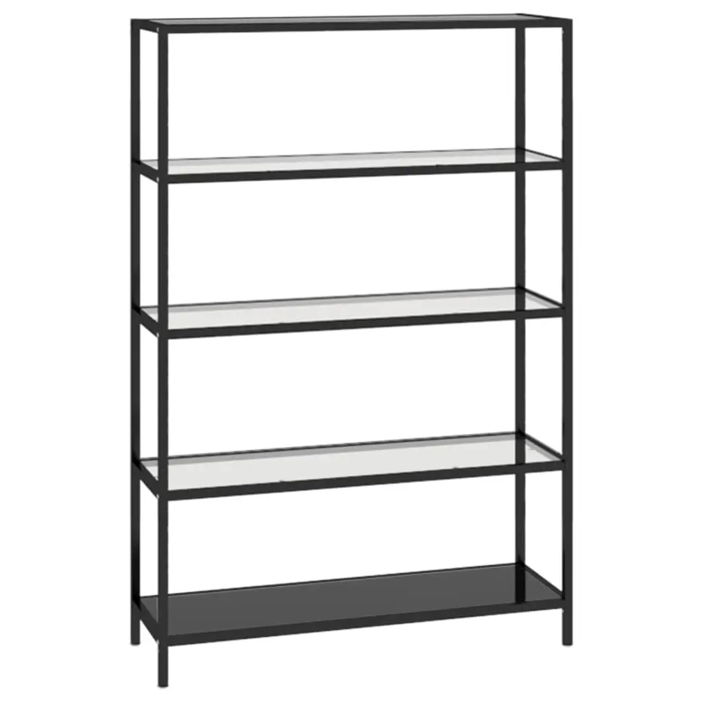 Shelf Black and Transparent 100x36x168 cm Tempered Glass 331638 - Furniture