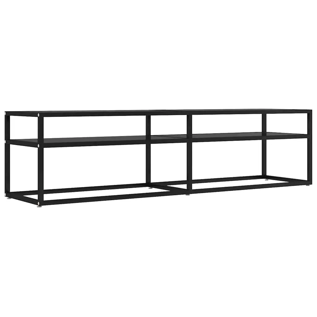 TV Cabinet Black 160x40x40.5 cm Tempered Glass 331719 - Furniture