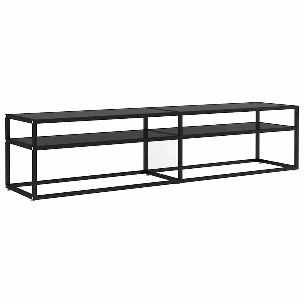TV Cabinet Black 180x40x40.5 cm Tempered Glass 331723 - Furniture
