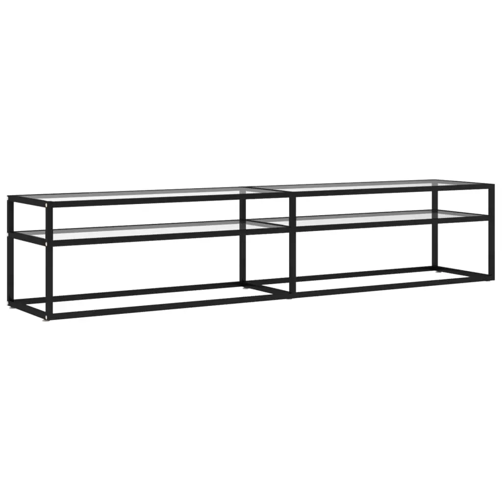 TV Cabinet Transparent 200x40x40.5 cm Tempered Glass 331726 - Furniture