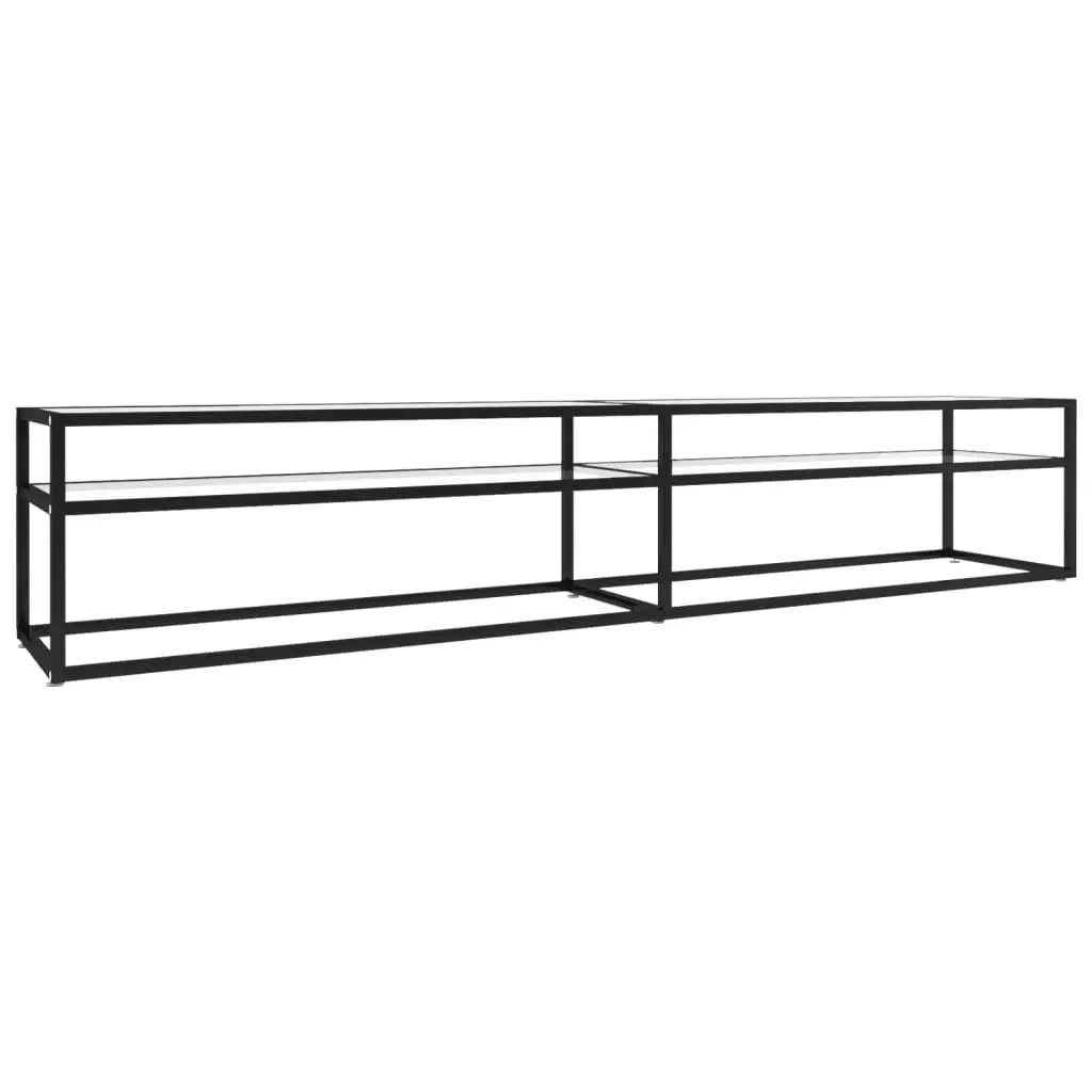 TV Cabinet Transparent 220x40x40.5 cm Tempered Glass 331730 - Furniture