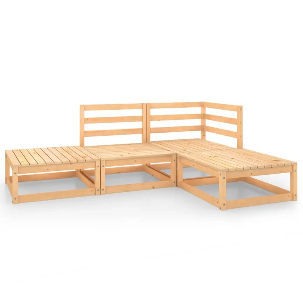 4 Piece Garden Lounge Set Solid Pinewood 3075474 - Furniture