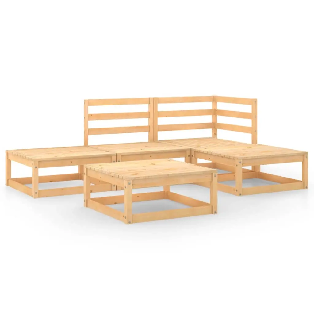 5 Piece Garden Lounge Set Solid Pinewood 3075479 - Furniture