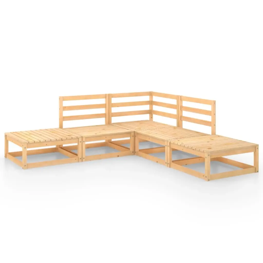 5 Piece Garden Lounge Set Solid Pinewood 3075494 - Furniture