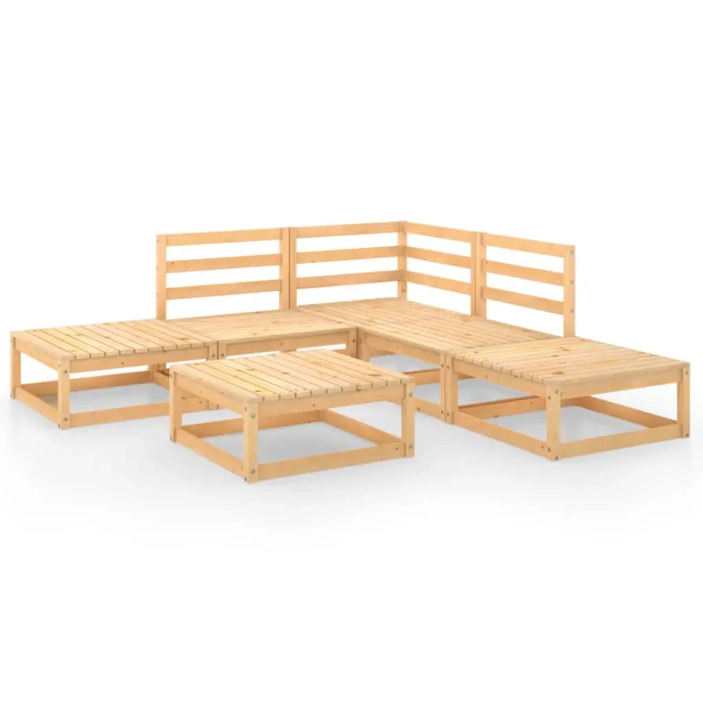 6 Piece Garden Lounge Set Solid Pinewood 3075499 - Furniture