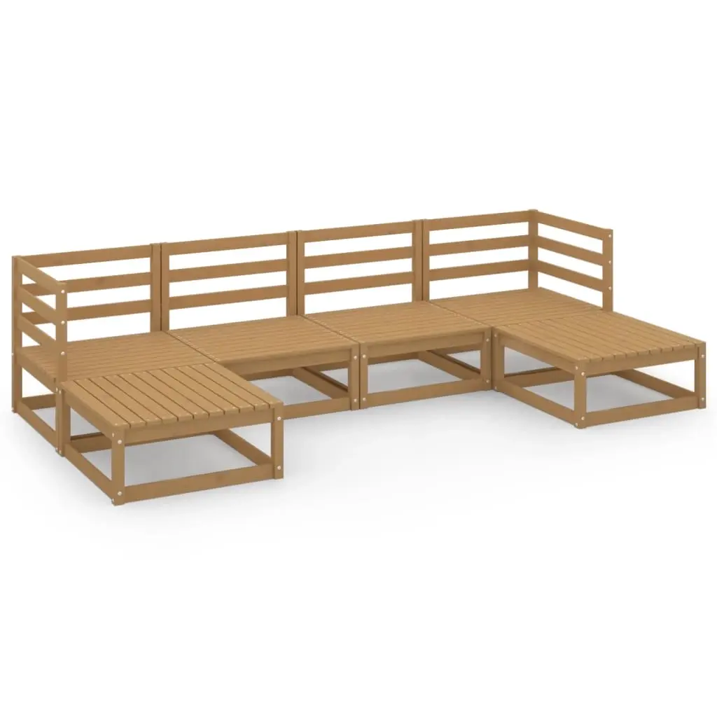 6 Piece Garden Lounge Set Solid Pinewood 3076067 - Furniture