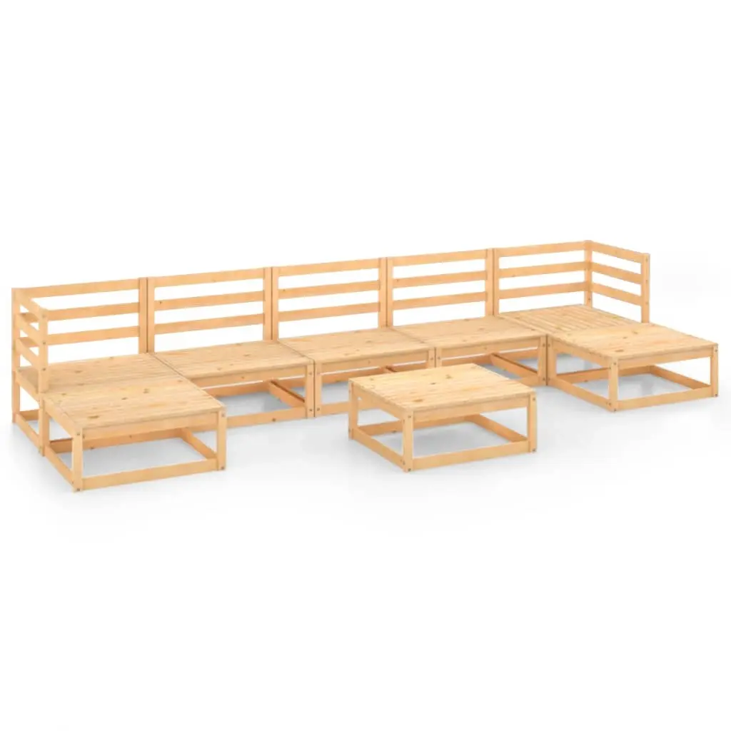 8 Piece Garden Lounge Set Solid Pinewood 3076079 - Furniture