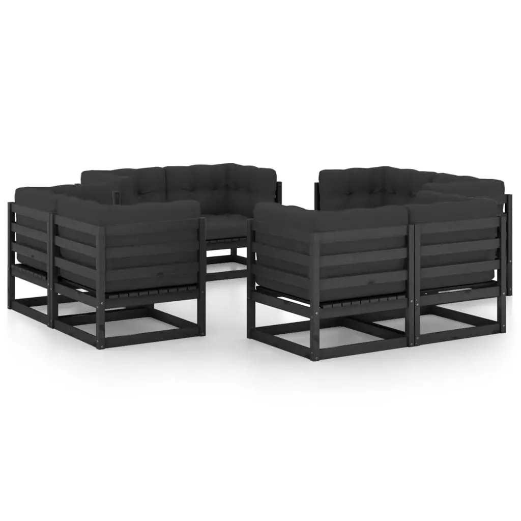 8 Piece Garden Lounge Set with Cushions Solid Pinewood 3076338 - Furniture