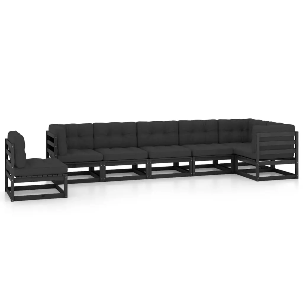 7 Piece Garden Lounge Set with Cushions Solid Pinewood 3076648 - Furniture