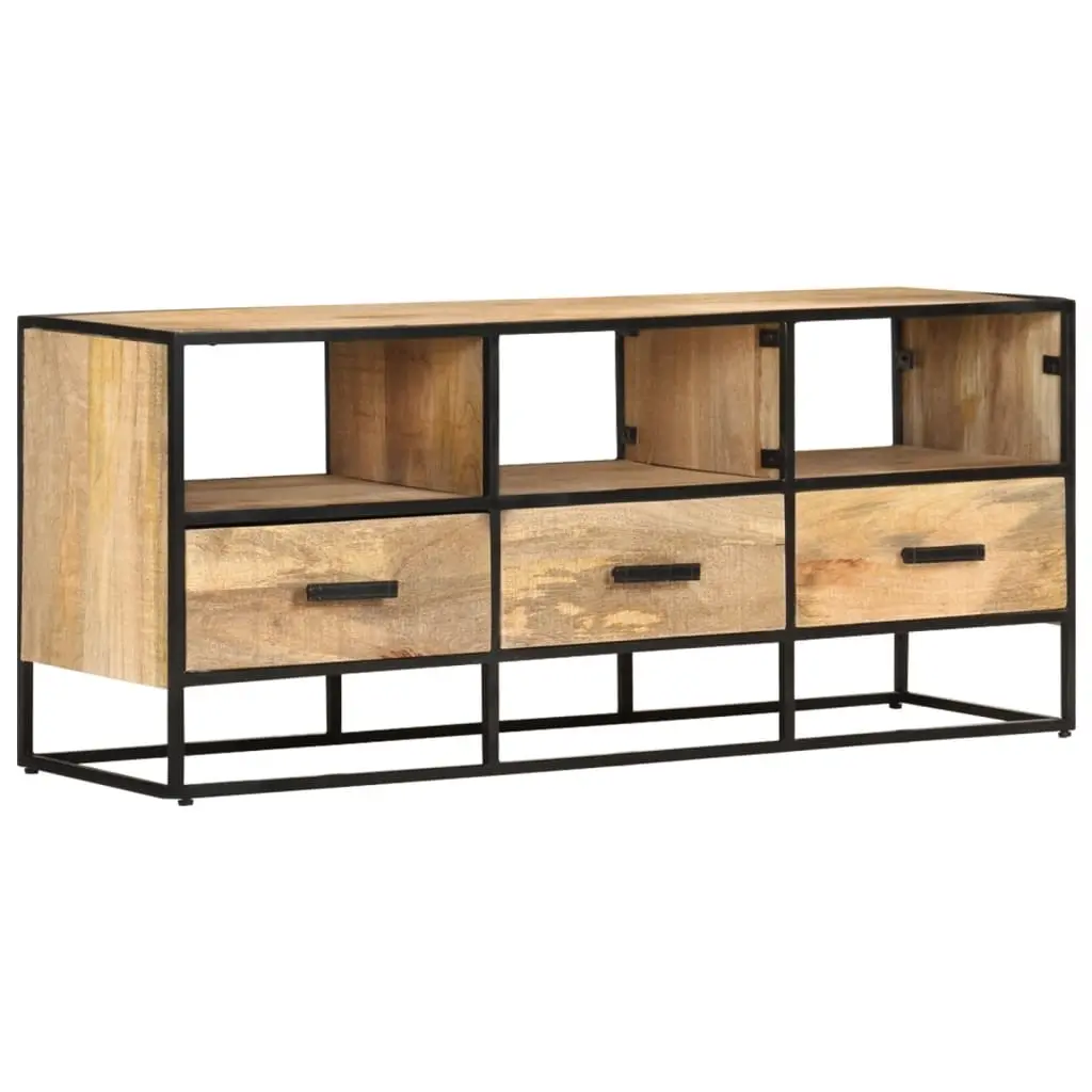 TV Cabinet 110x30x45 cm Rough Mango Wood 327447 - Furniture