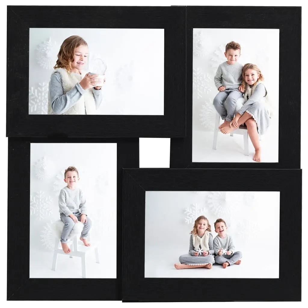Collage Photo Frame for 4x(13x18 cm) Picture Black MDF 332775 - Home & Garden