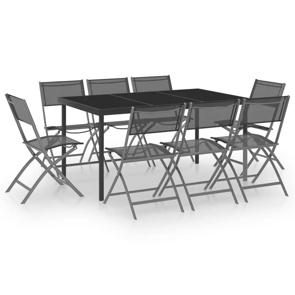 9 Piece Outdoor Dining Set Steel 3073495 - Furniture