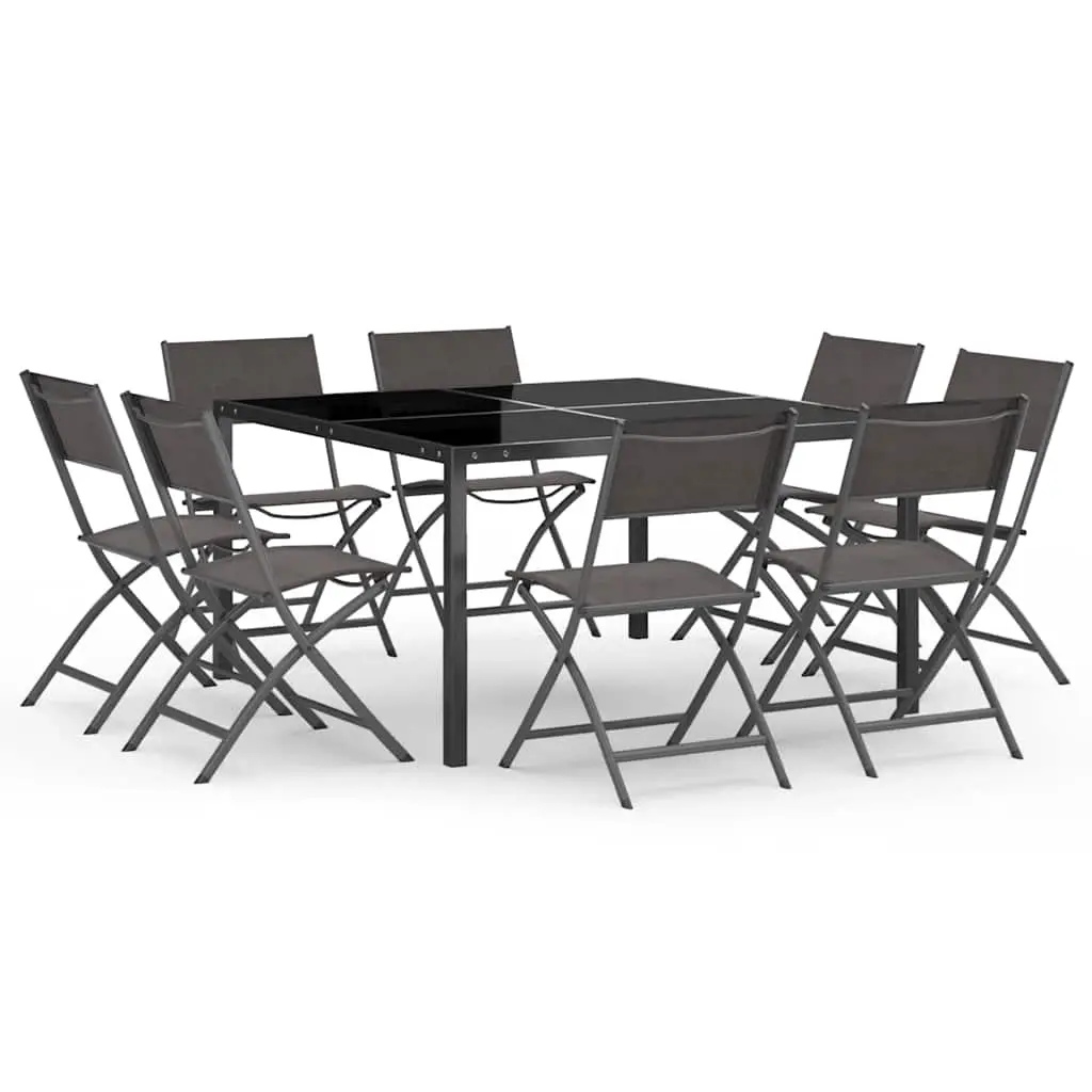 9 Piece Outdoor Dining Set Steel 3073504 - Furniture