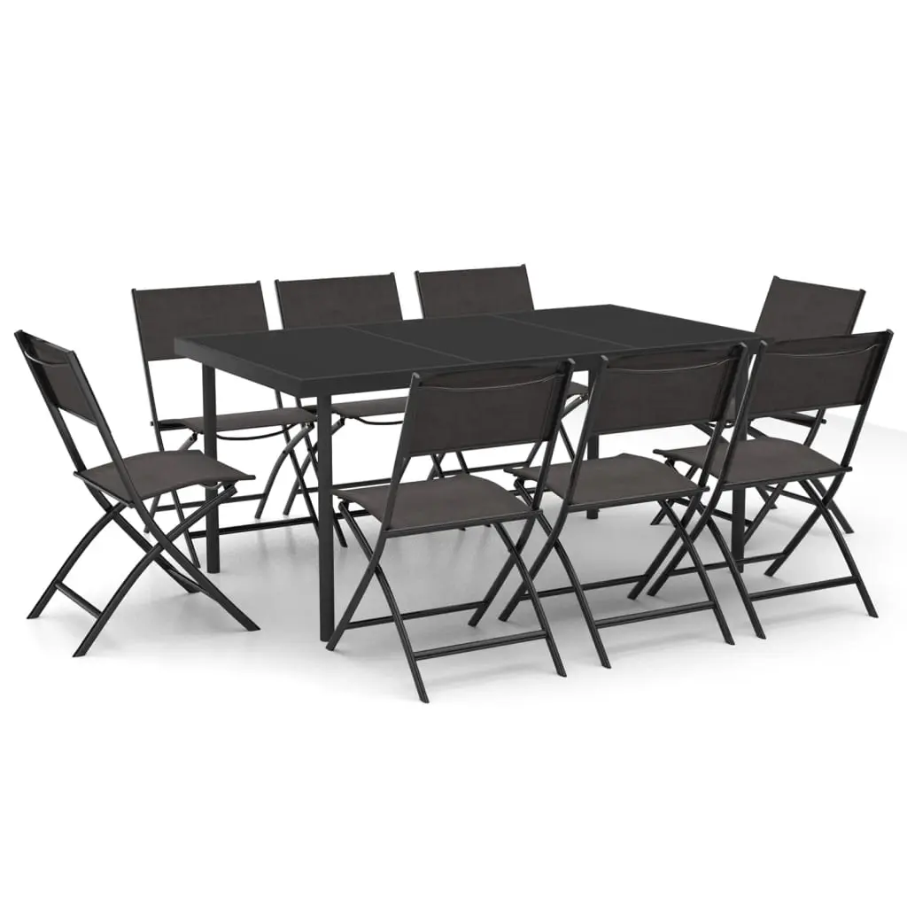 9 Piece Outdoor Dining Set Steel 3073506 - Furniture