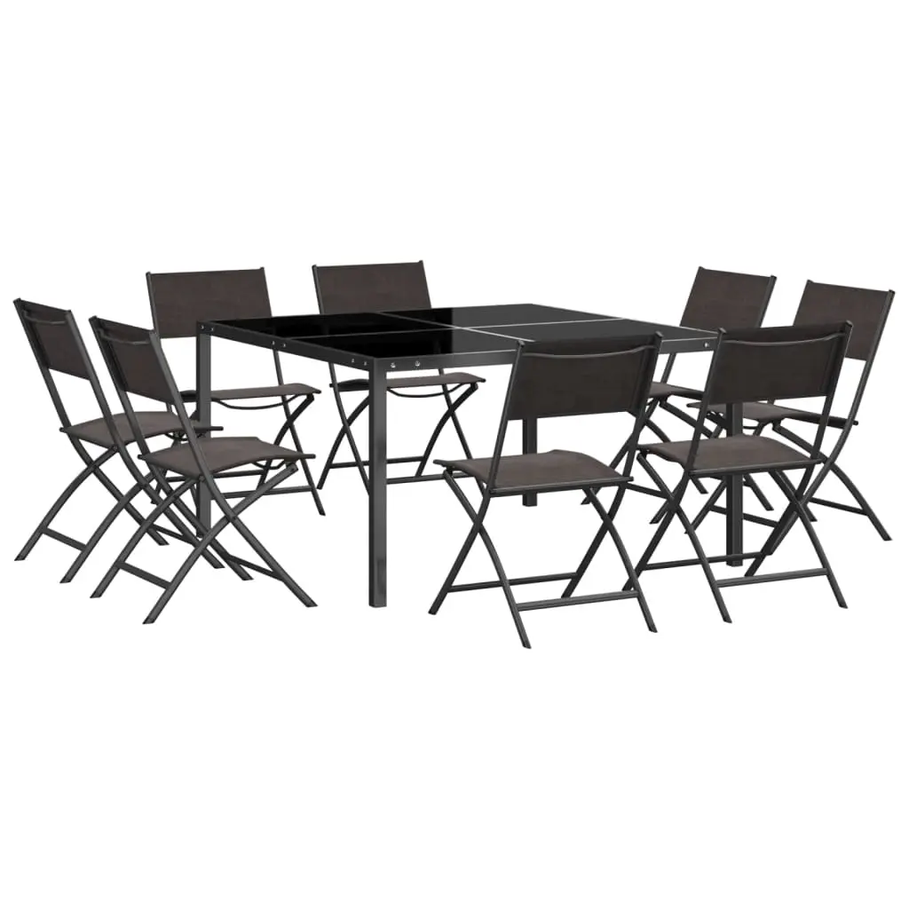 9 Piece Outdoor Dining Set Steel 3073515 - Furniture