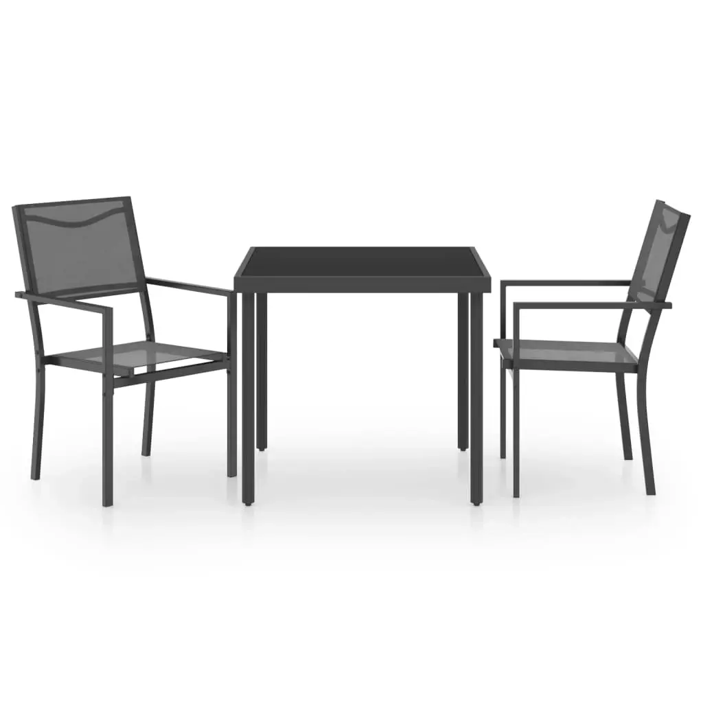 3 Piece Outdoor Dining Set Steel 3073522 - Furniture
