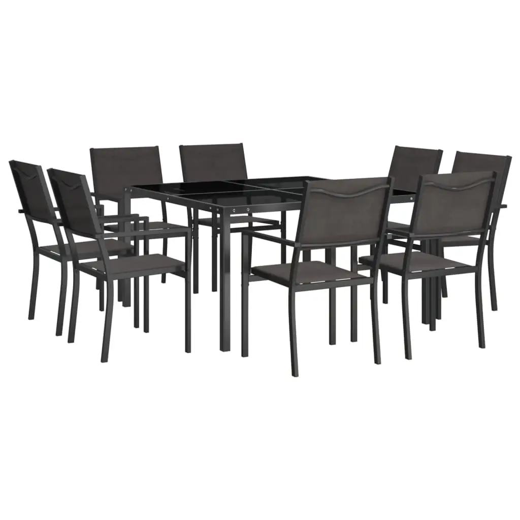 9 Piece Outdoor Dining Set Steel 3073524 - Furniture