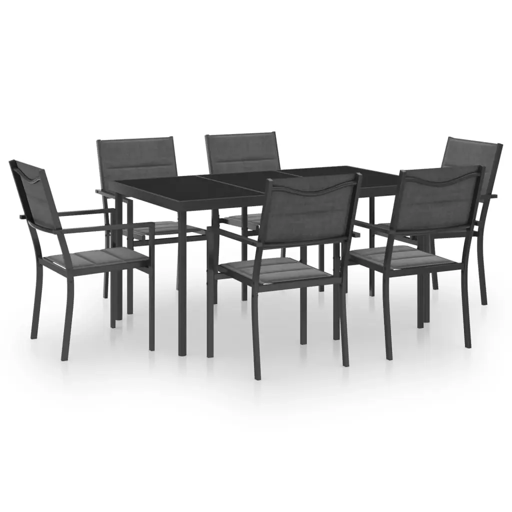 7 Piece Outdoor Dining Set Steel 3073526 - Furniture