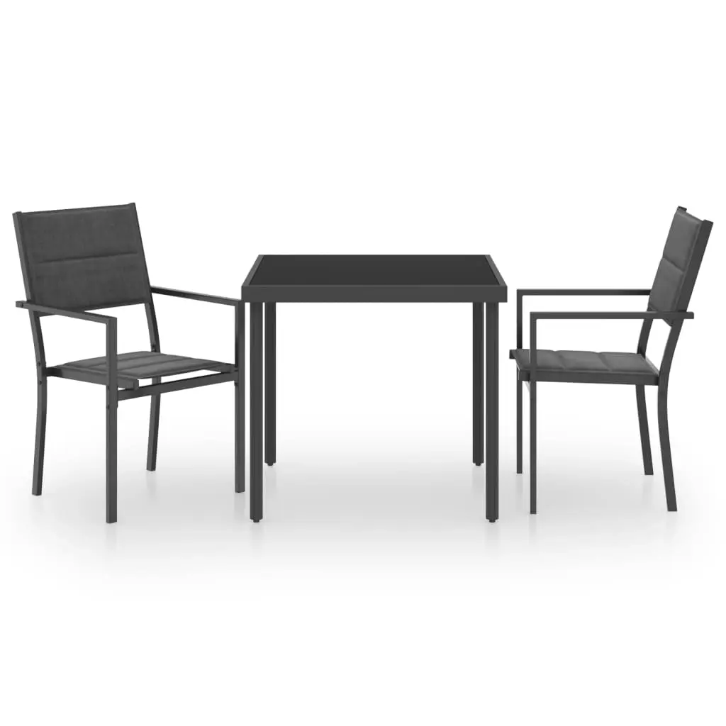 3 Piece Outdoor Dining Set Steel 3073531 - Furniture