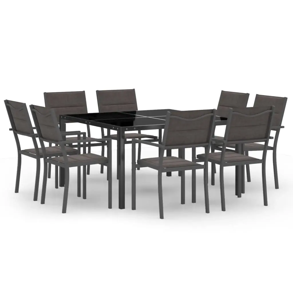 9 Piece Outdoor Dining Set Steel 3073533 - Furniture