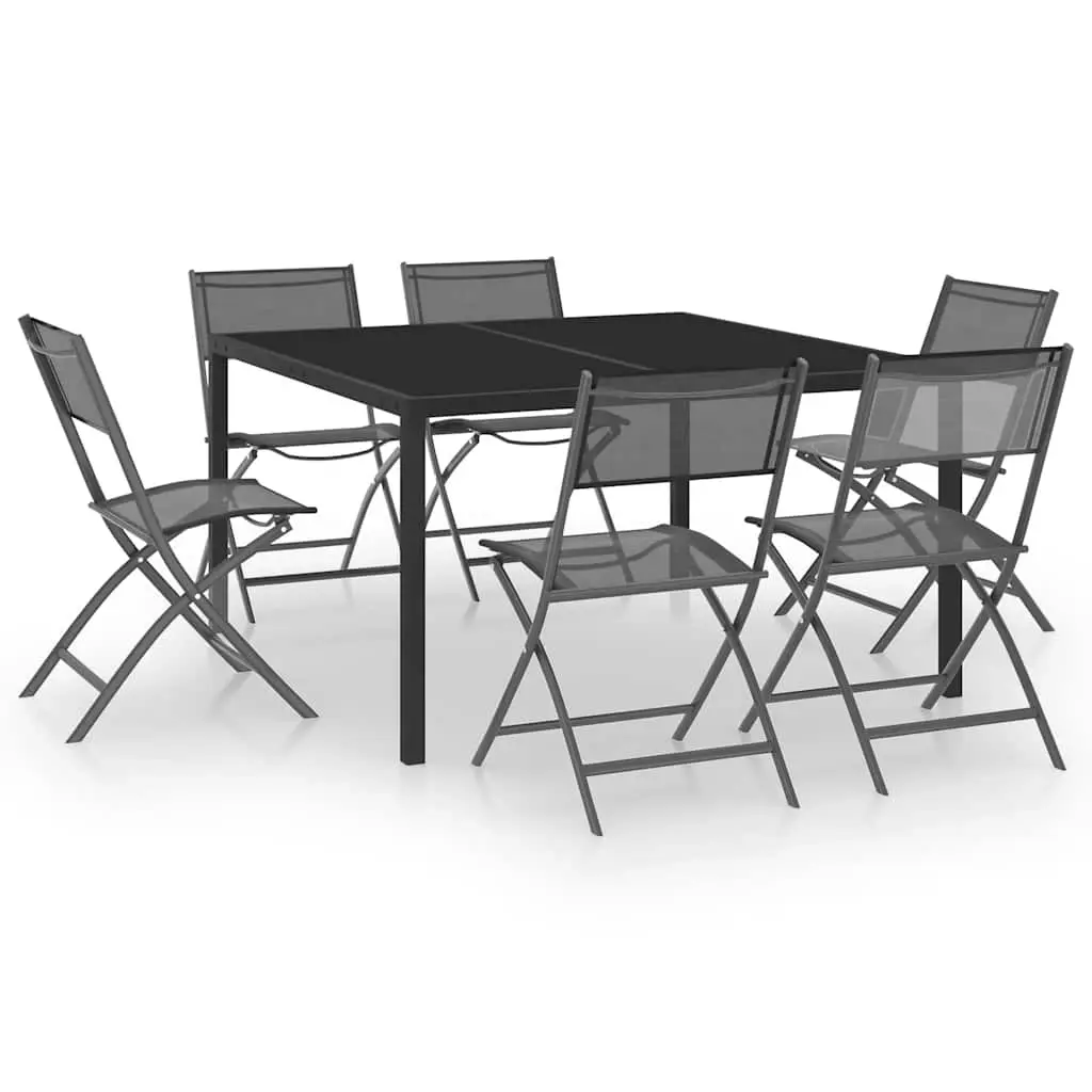 7 Piece Outdoor Dining Set Steel 3073535 - Furniture