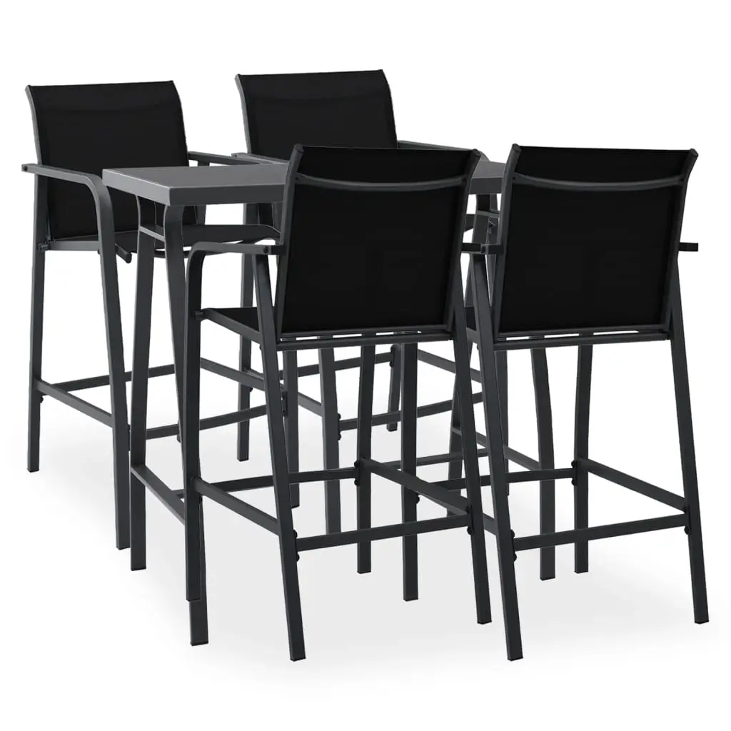 5 Piece Garden Bar Set Black 3073576 - Furniture