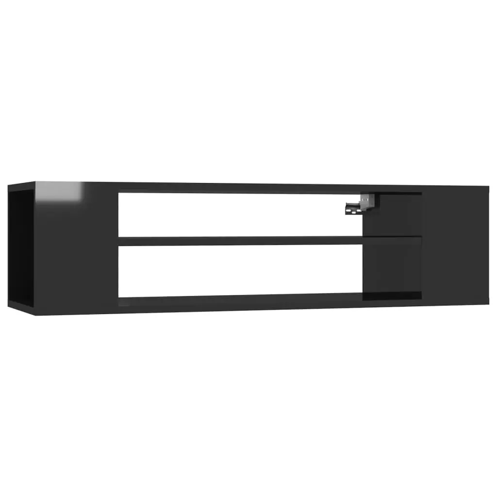 Hanging TV Cabinet High Gloss Black 100x30x26.5 cm Engineered Wood 806236 - Furniture
