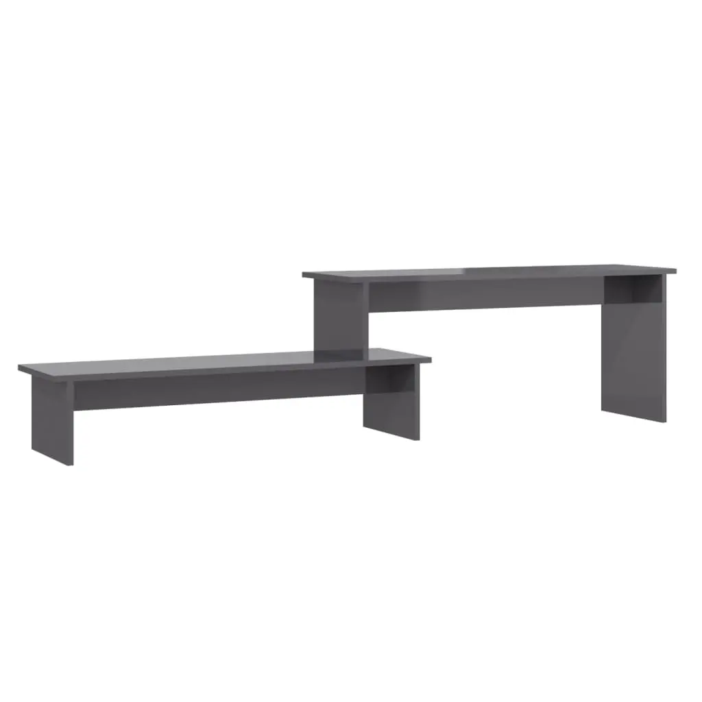TV Cabinet High Gloss Grey 180x30x43 cm Engineered Wood 806273 - Furniture